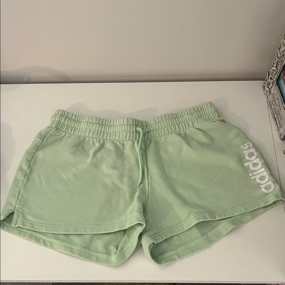 large light green adidas shorts